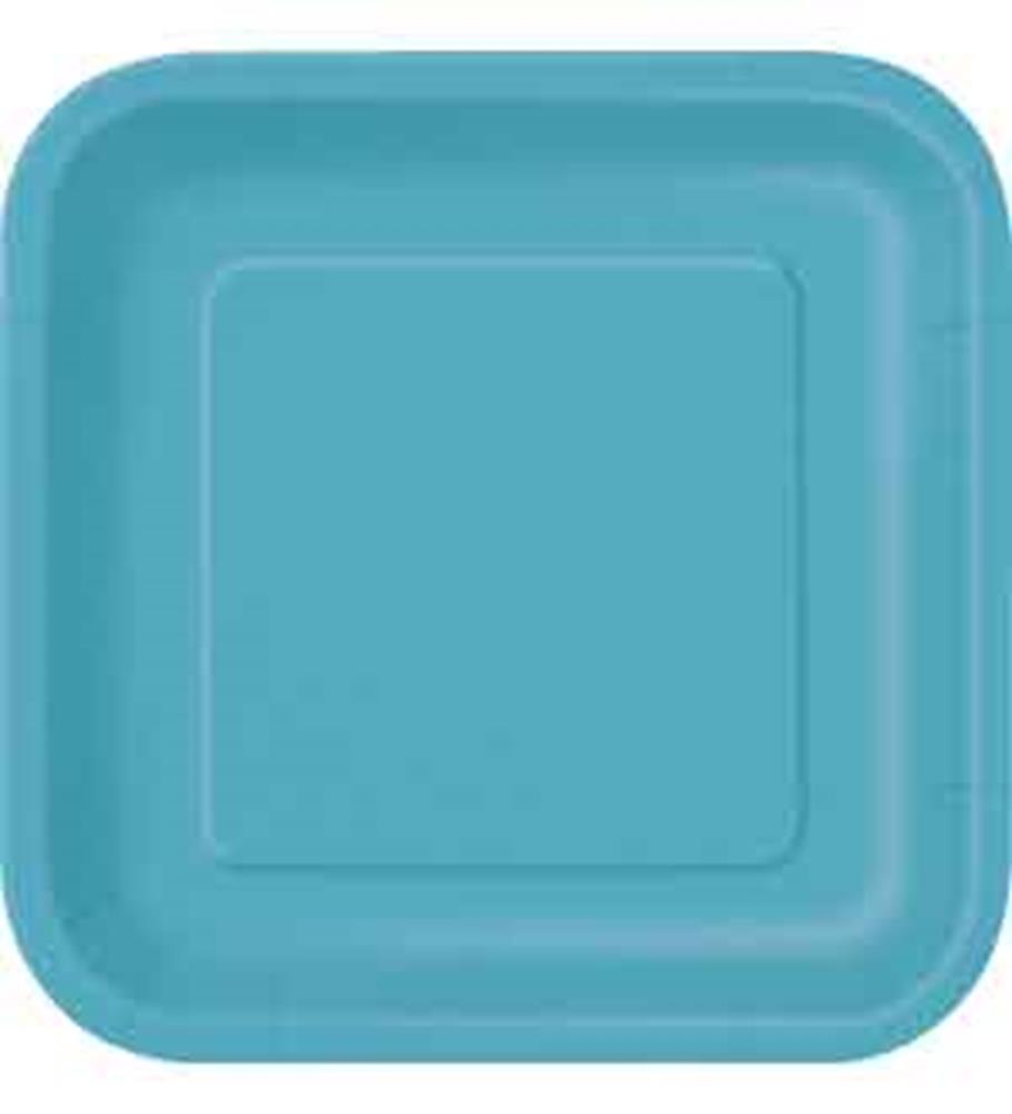 Caribbean Teal 9in Square Paper Plate