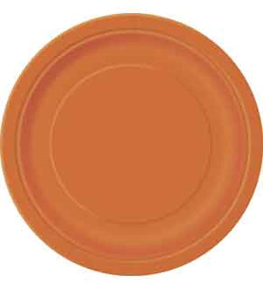 Pumpkin Orange Solid Round 9" Dinner Plates, 16ct