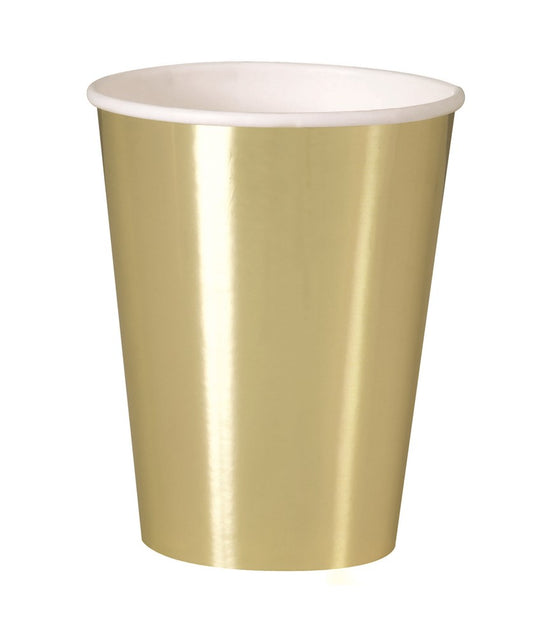 Metallic Gold Cup 12 ounce 8ct