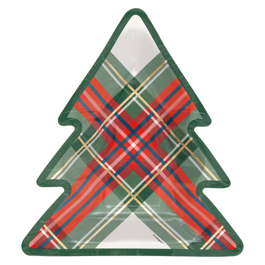 Traditional Christmas 8.25 inch Tree-Shaped Plates 8ct