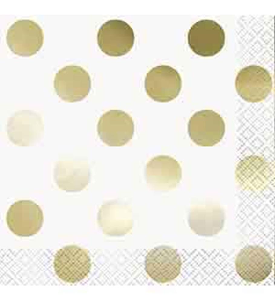 Servilleta Gold Foil Dot (S) 16ct