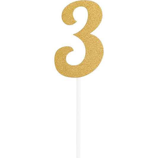 Gold Glitter Cake Topper 3