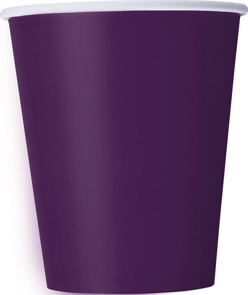 Deep Purple Solid 9oz Paper Cups, 14ct