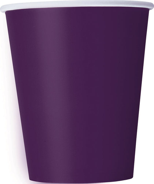 Deep Purple Solid 9oz Paper Cups, 14ct