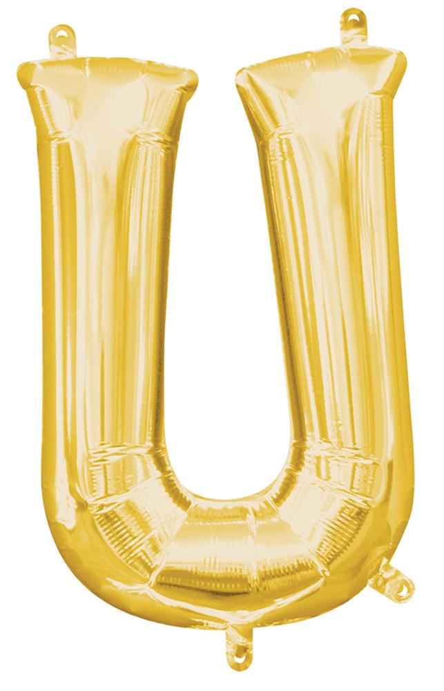 Balloon Letter 14in U - Gold
