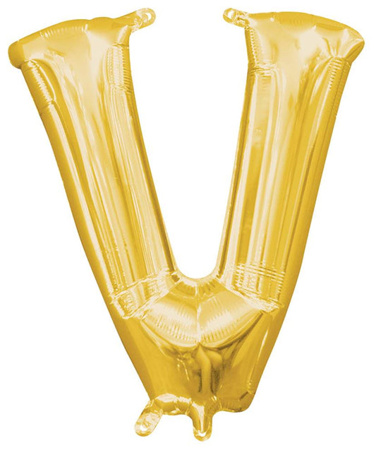 Balloon Letter 14in V - Gold