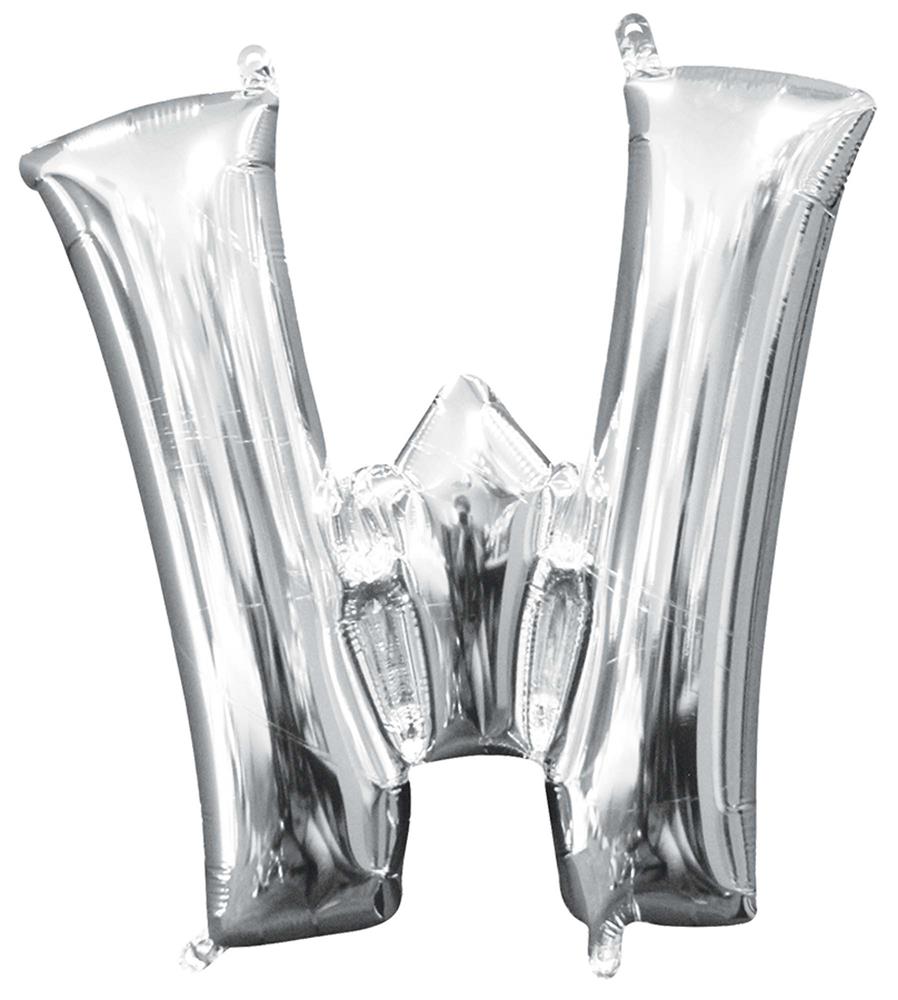 Balloon Air Filled Letter W Silver 16 inch 1ct – Toy World Inc