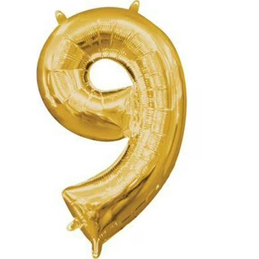 Anagram Number Balloon  9 Gold 16in