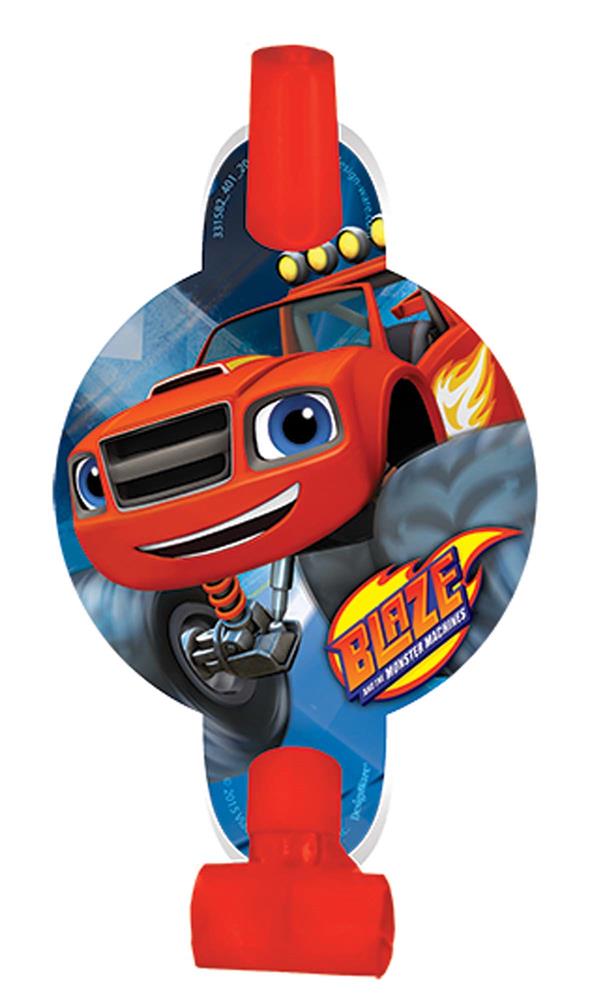 Blaze Monster Machines red blowout party favor with monster truck design and flame details.