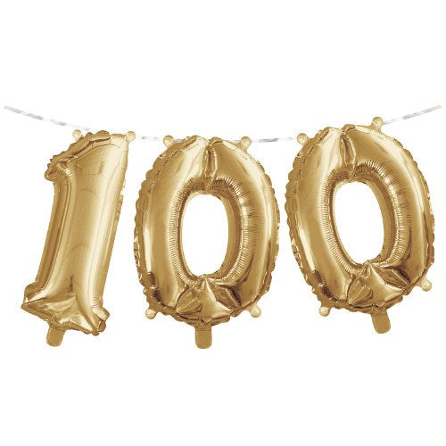 Balloon Banner 2ct 100 - Gold