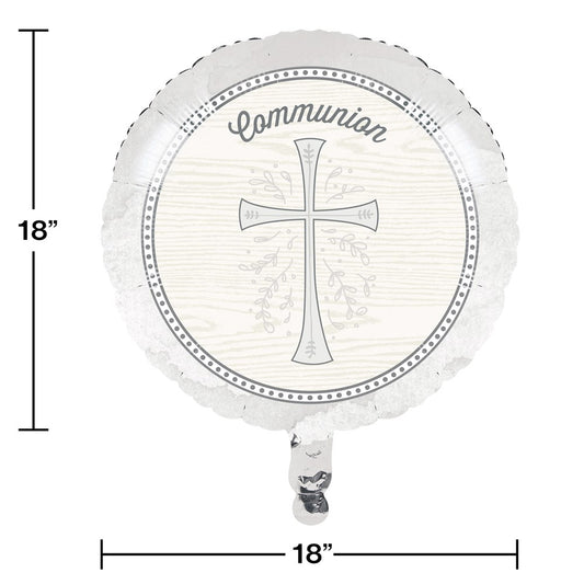 Divnity Silver 18in Foil Balloon Communion