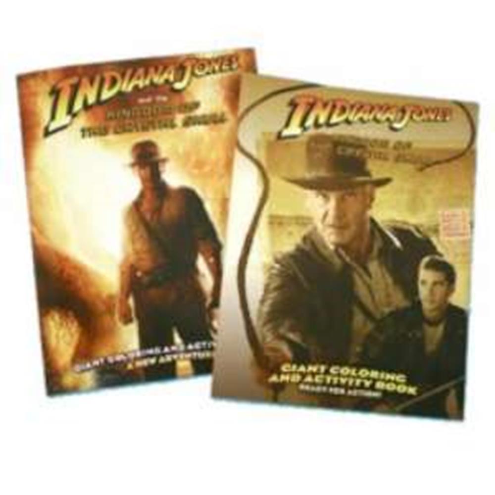 Two Indiana Jones coloring books featuring adventure-themed covers with Indiana Jones in his iconic hat and jacket, one.