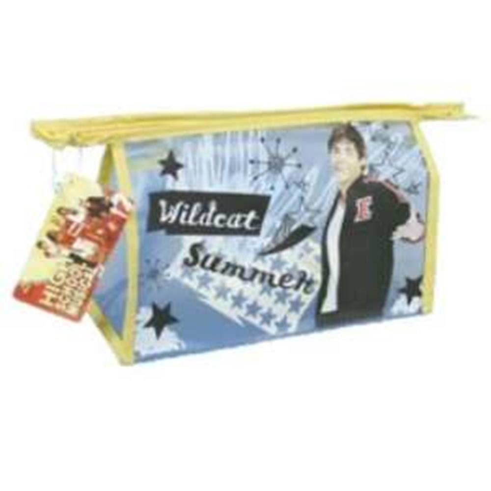 Rectangular blue PVC bag with yellow trim featuring a High School Musical character and black star graphic.