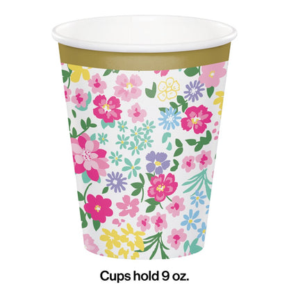 Floral Tea Party Taza Fría/Caliente 9oz. 8ct