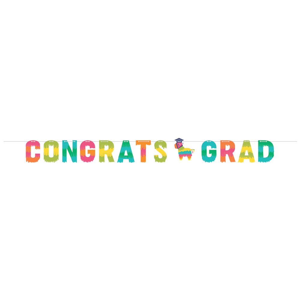 Fiesta Fun Grad Shaped Banner with Twine 1ct