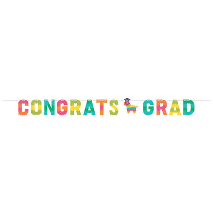 Fiesta Fun Grad Shaped Banner with Twine 1ct