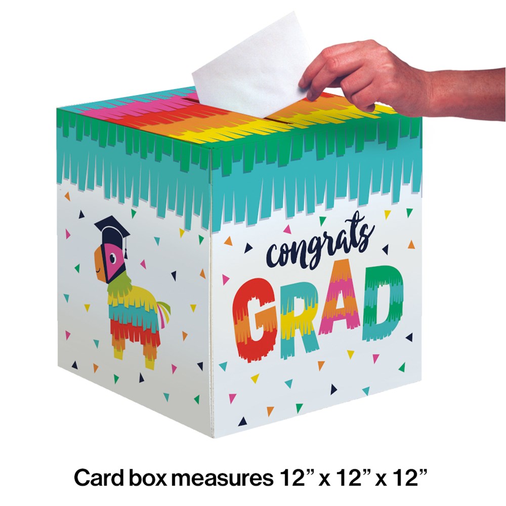 Fiesta Fun Grad 12in x 12in Card Box 1ct