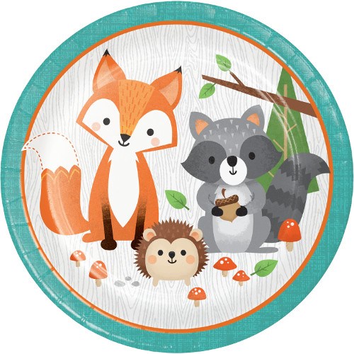 Wild One Woodland Animals 9in Plate 8ct