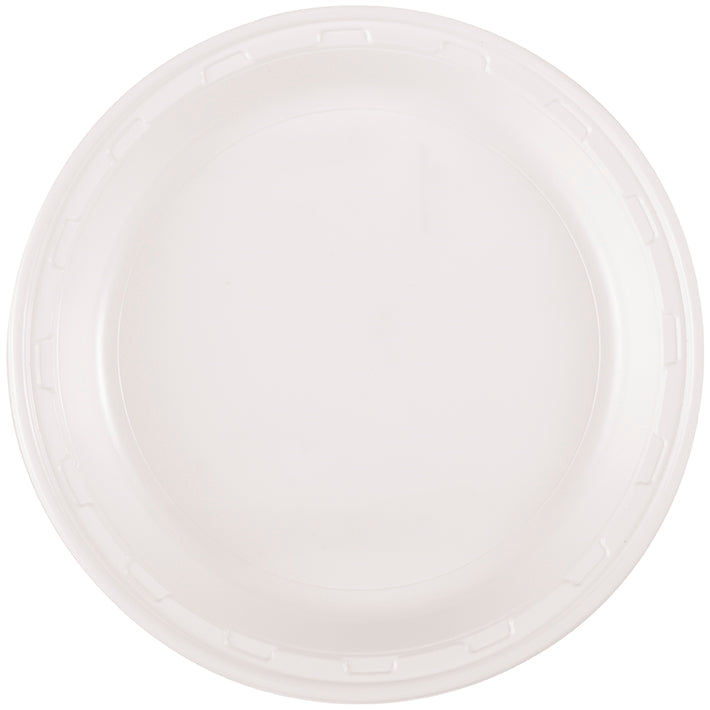 White 10.25 inch Plastic Plates 50 ct