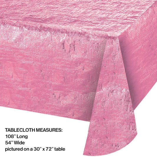 Candy Pink Plastic Table Cover 54inx108in 1ct