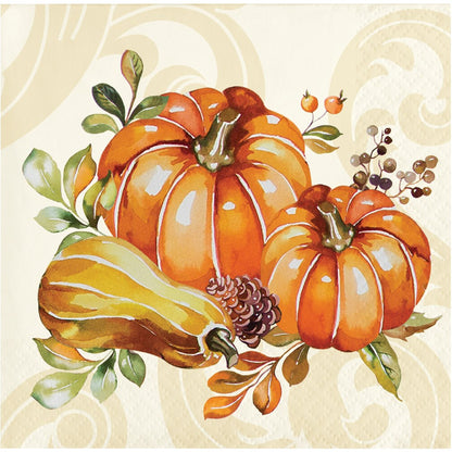 Autumn Wreath Beverage Napkin 16ct