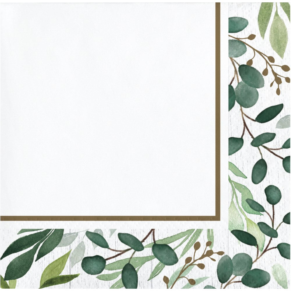 Eucalyptus Greens Beverage Napkin 16ct