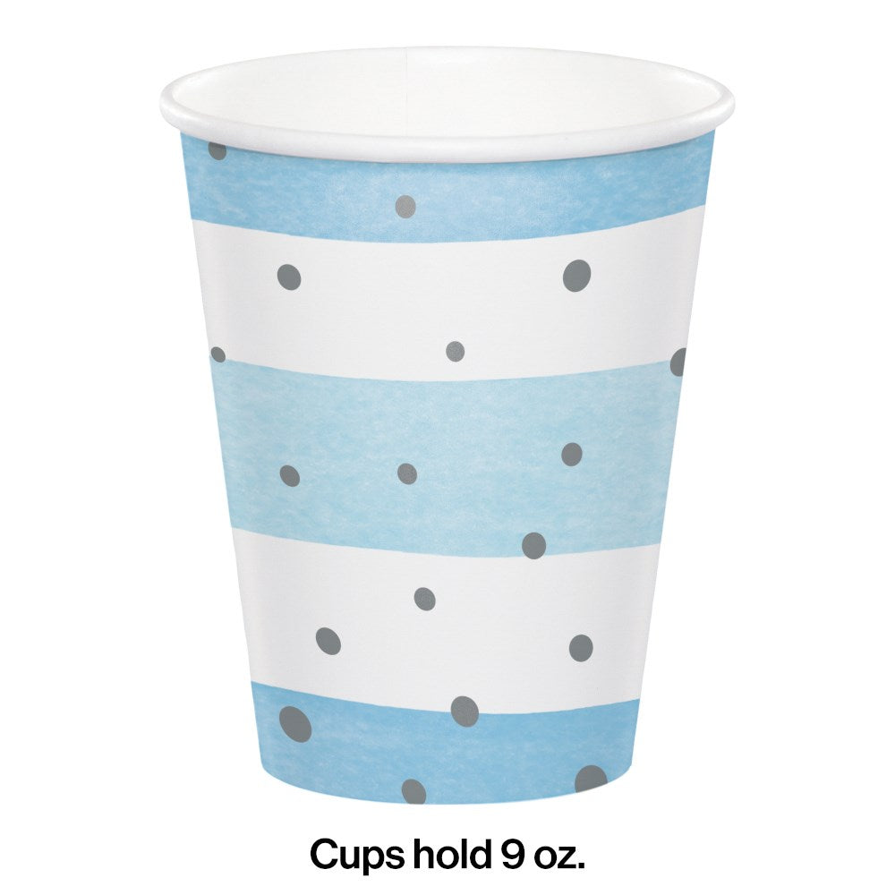 Blue Silver Celebration Paper Cup 8ct