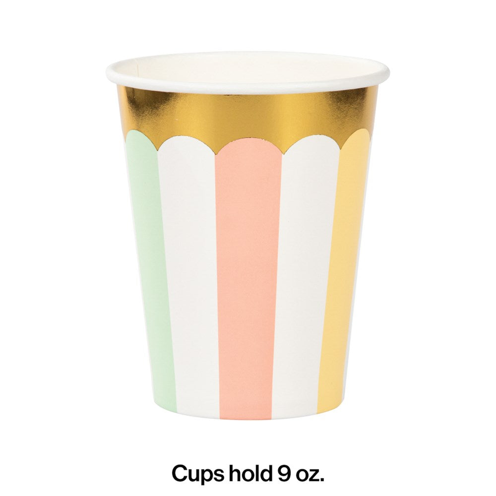 Pastel Celebrations paper Cup 9oz Foil 8ct