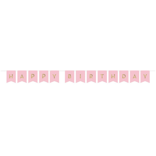 Pink Gold Celebration Shaped Banner Ribbon