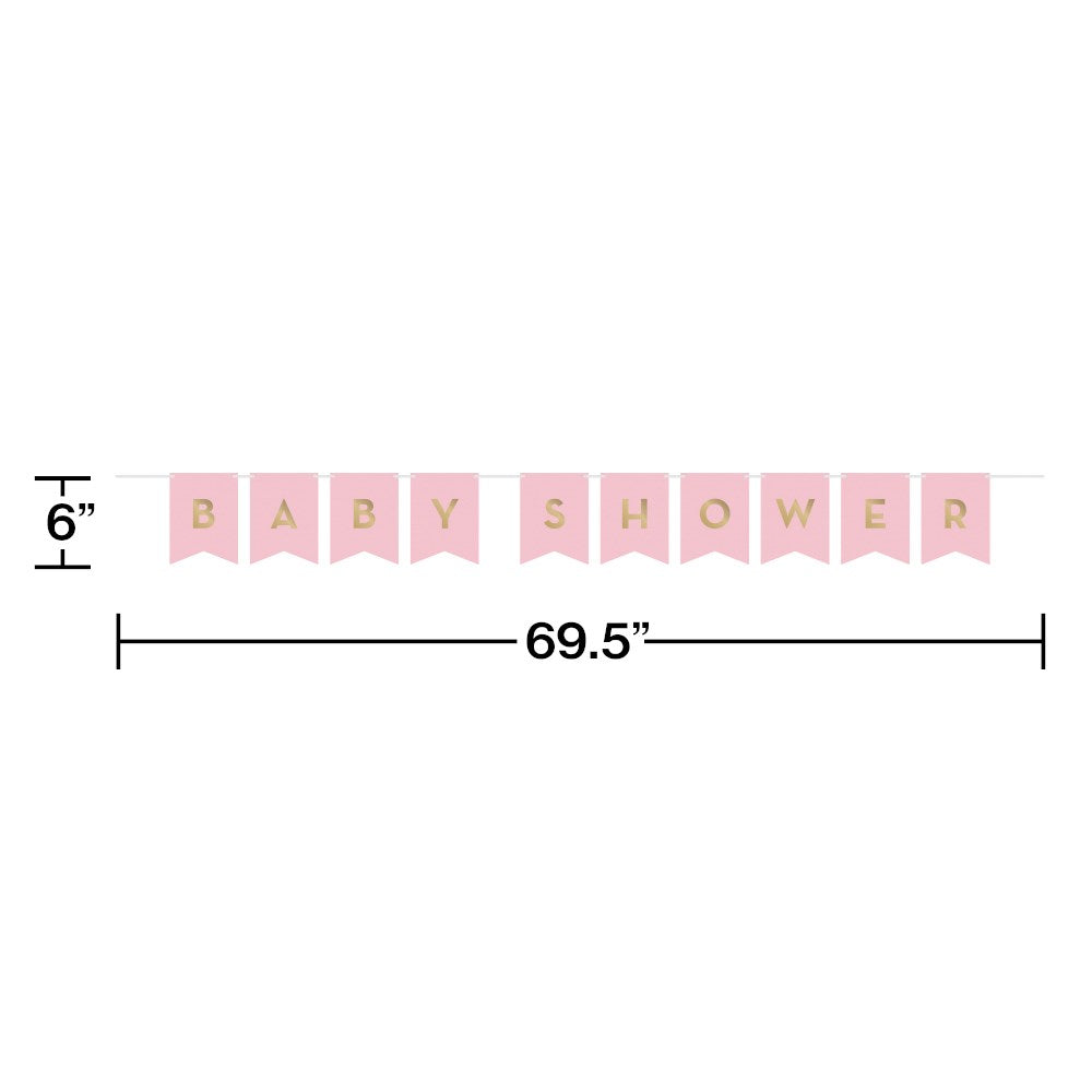 Pink Gold Celebration Shaped Banner Ribbon