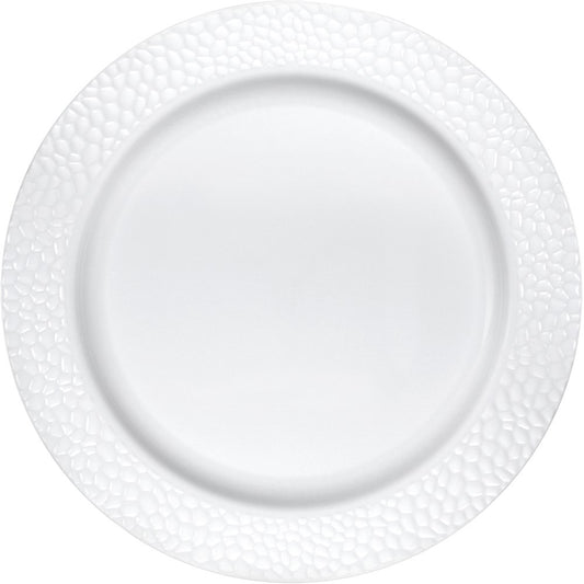 White Pebble 10in Plastic Plate 10ct