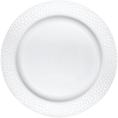 White Pebble 7in Plastic Plate 10ct