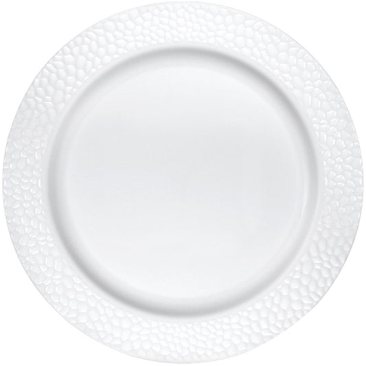 White Pebble 7in Plastic Plate 10ct