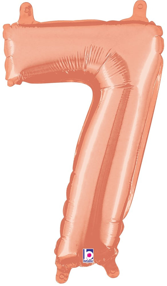 Betallic 7 Rose Gold 14 inch Valved Air-Filled Shape Packaged 1ct
