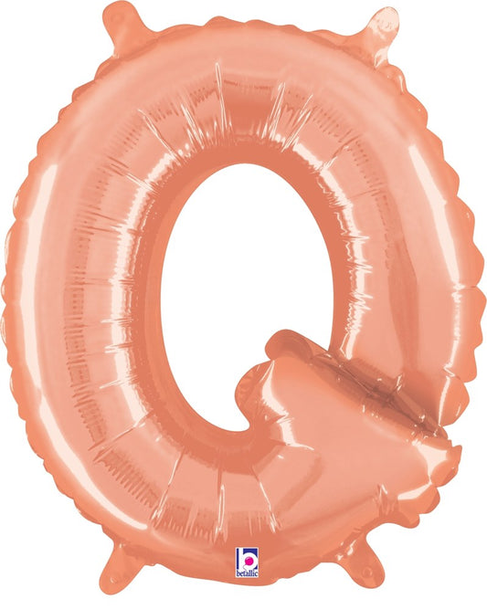Betallic Q Rose Gold 14 inch Valved Air-Filled Shape Packaged 1ct