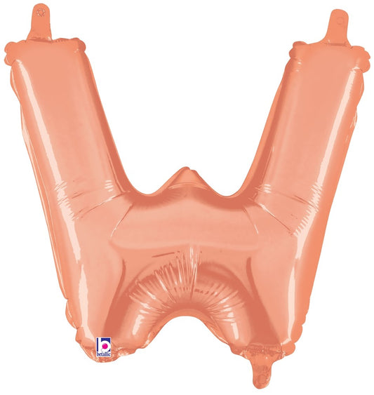 Betallic W Rose Gold 14 inch Valved Air-Filled Shape Packaged 1ct