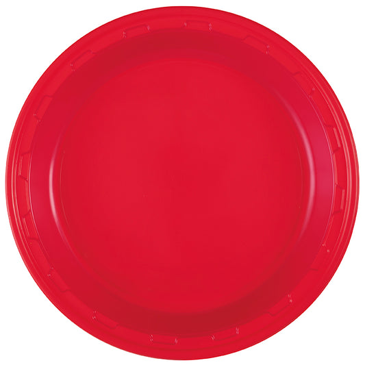 Ruby Red 10.25 inch Plastic Plates 50 ct
