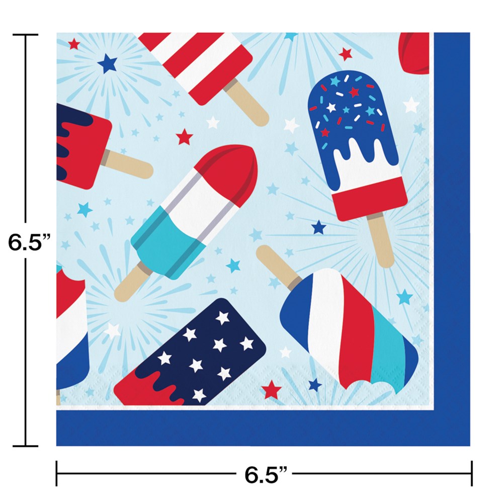 Patriotic Popsicles Luncheon Napkin 16ct