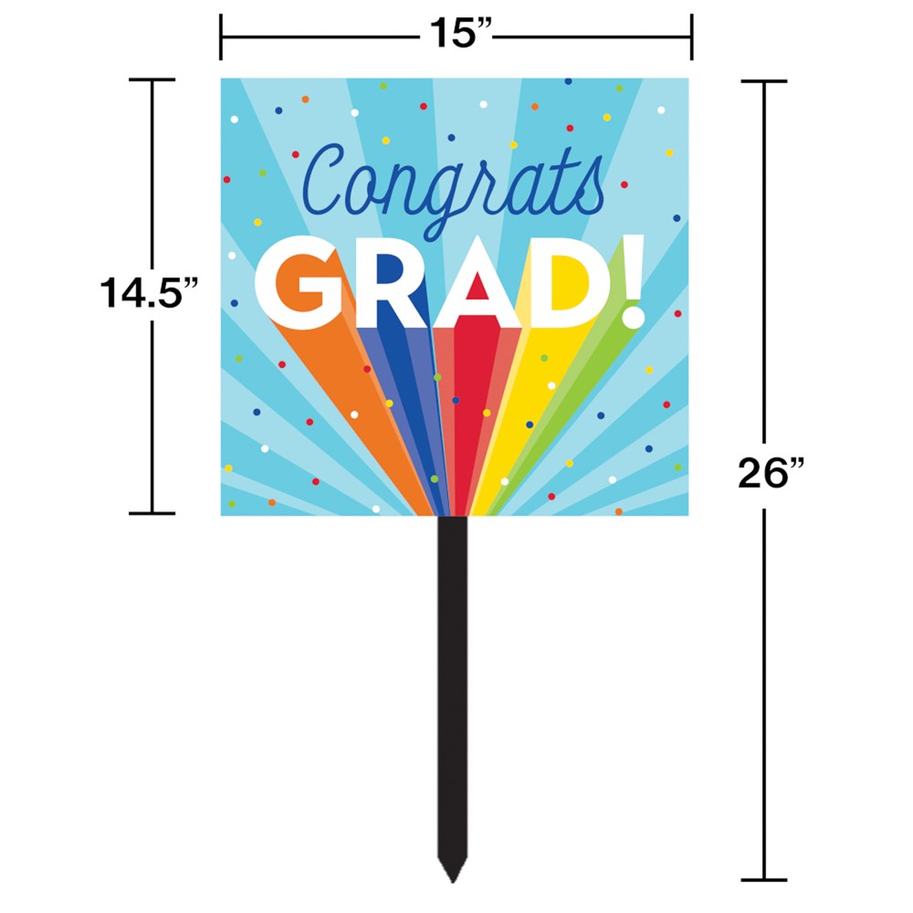 Rainbow Grad Yard Sign 1ct