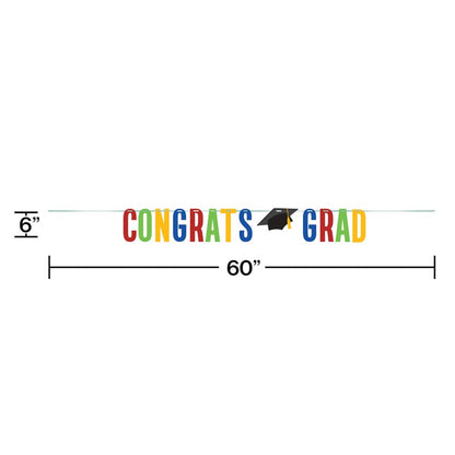 Colorful Grad Shaped Banner with Twine 1ct