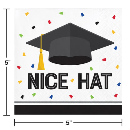 Graduation Fun Nice Hat Beverage Napkin 16ct