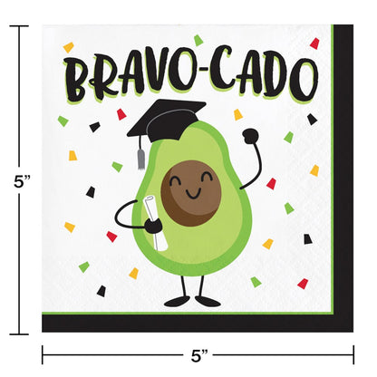 Graduación Diversión Bebida Servilleta Bravocado 16ct