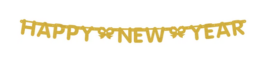 4.25 inch x 5 feet Gold Happy New Year Banner 1ct
