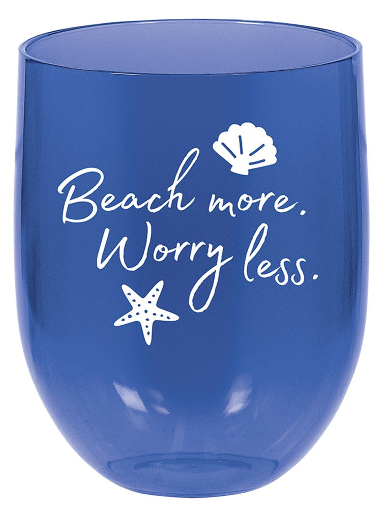 Sea Sand Sun Stemless Wine Glass