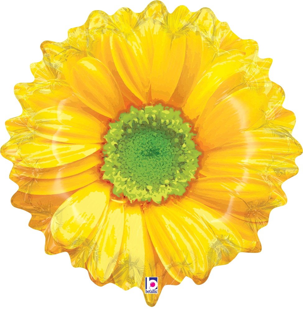 Betallic Bright Blooms Yellow 20 inch Shaped Foil Balloon 1ct