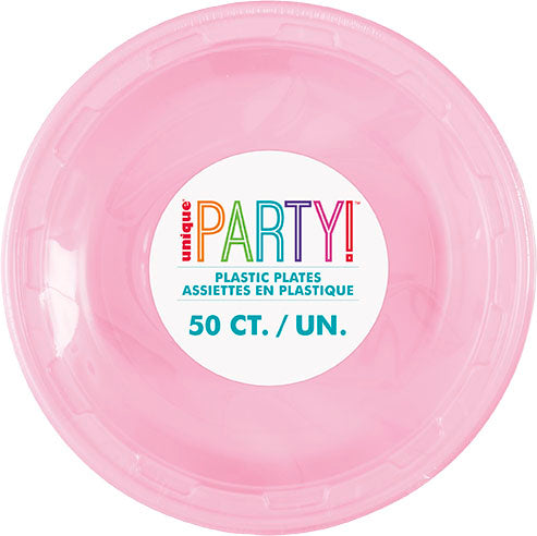 Lovely Pink 7 inch Plastic Plates 50 ct - Toy World Inc