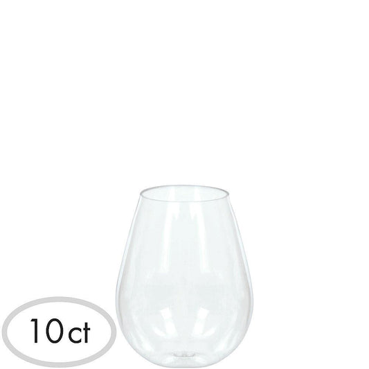 Clear Stemless Wine Glasses 4 ounce 10ct