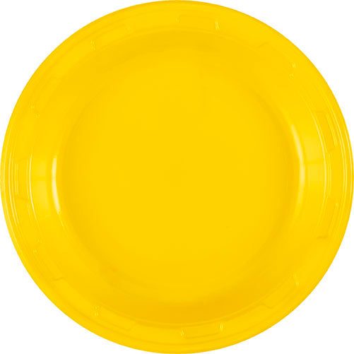 Sunshine Yellow 7 inch Plastic Plates 50 ct - Toy World Inc