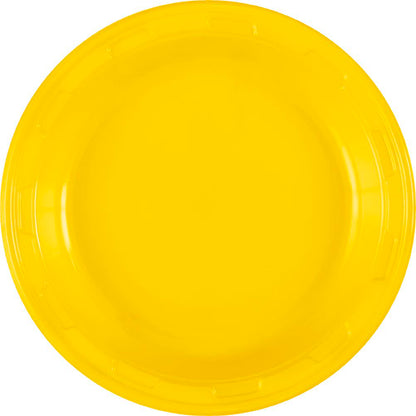 Sunshine Yellow 7 inch Plastic Plates 50 ct - Toy World Inc