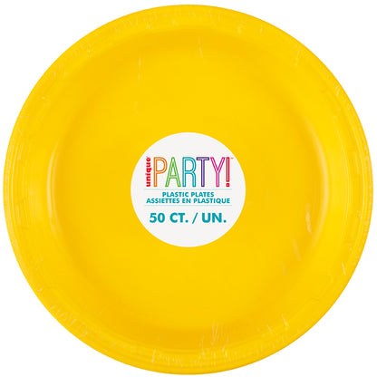Sunshine Yellow 10.25 inch Plastic Plates 50 ct